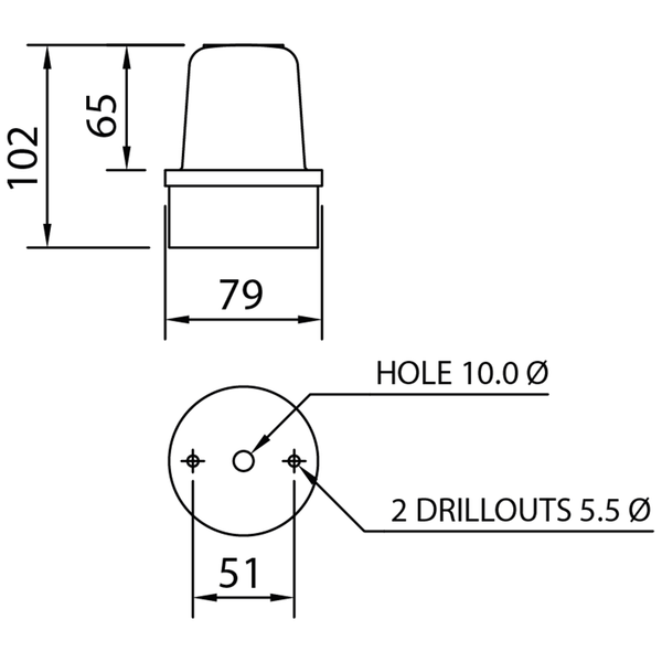 deegee PSD IP65 Flashing SML Beacon 24-230Vuc White Base 102mm x 79mm dia. Amber - Image 2