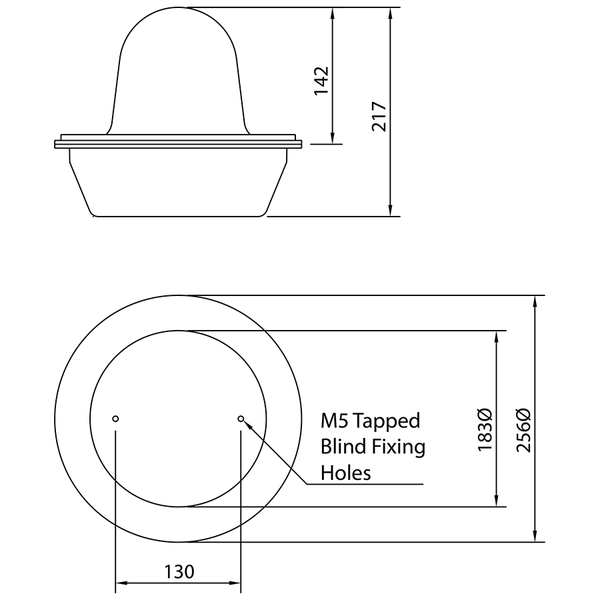 deegee PSG IP68 Flashing LED Beacon 24Vdc White Base 220mm x 256mm dia. Amber - Image 2