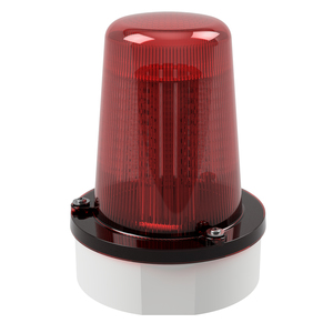 deegee PSE IP65 Flashing LED Beacon 115-230Vuc White Base 194mm x 146mm dia. Red