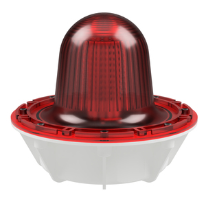 deegee PSG IP68 Flashing LED Beacon 115-230Vuc White Base 220mm x 256mm dia. Red