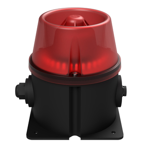 deegee ISB-T IP66 Sounder Beacon 115-230Vuc Black Base 150mm x 150mm x 151mm Red