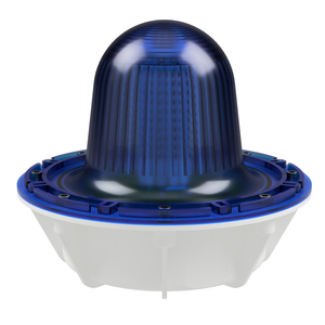 deegee PSG IP68 Flashing LED Beacon 115-230Vuc White Base 220mm x 256mm dia. Blue