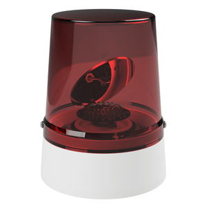 deegee RFH IP65 Rotating Mirror Beacon 115-230Vuc White Base 225mm x 175mm dia. Red