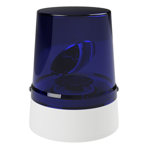 deegee RFH IP65 Rotating Mirror Beacon 115-230Vuc White Base 225mm x 175mm dia. Blue