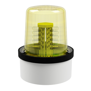 deegee PSD IP65 Flashing LED Beacon 12Vdc White Base 102mm x 79mm dia. Yellow