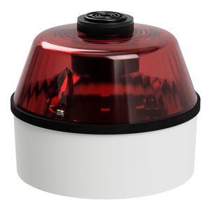 deegee ISB-R IP54 LED Sounder & Beacon 115-230Vuc White Base 100mm x 123mm dia. Red