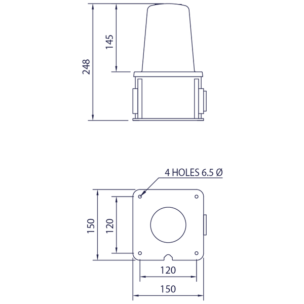 deegee XFT IP65 Xenon Strobe Double Flash Beacon 12Vuc Black Base 248mm x 150mm x 150mm Green - Image 2