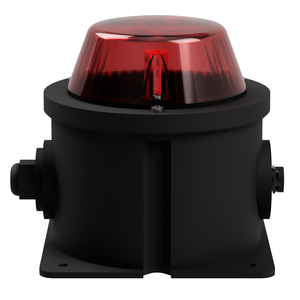 deegee PSW IP65 LED Beacon 115-230Vuc Black Base 150mm x 150mm x 150mm Red