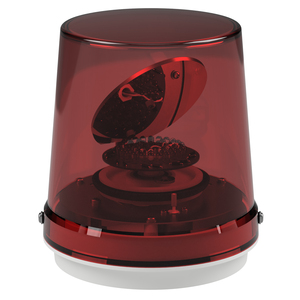 deegee RFK IP65 Rotating Mirror Beacon 115-230Vuc White Base 185mm x 165mm dia. Red