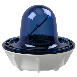 deegee RFG IP68 Rotating Mirror Beacon 115-230Vuc White Base 220mm x 256mm dia. Blue