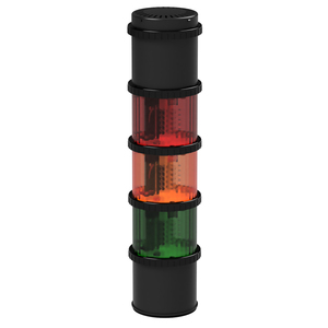 deegee SA Stacker IP54 Including Sounder 24-230Vac Black Base 235mm x 78mm dia. Red / Amber / Green