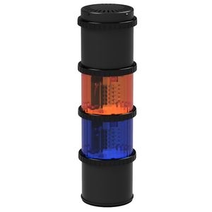 deegee SA Stacker IP54 Including Sounder 24-230Vac Black Base 166mm x 78mm dia. Amber/ Blue