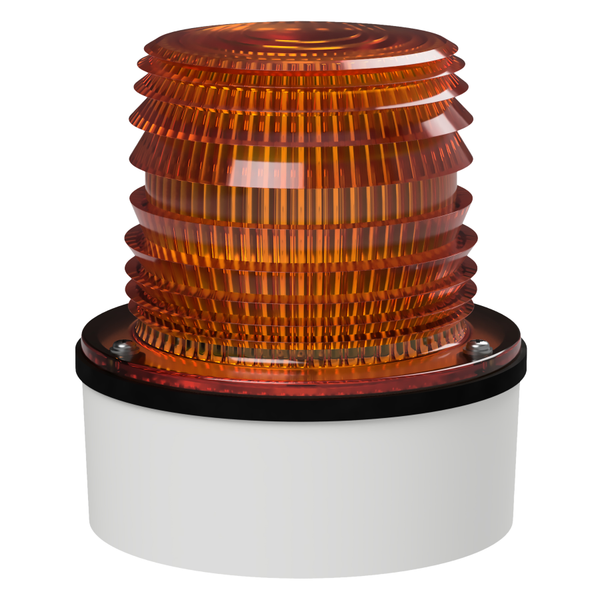deegee PSL IP65 Pulsed Eco-LED Beacon 12-36Vdc White Base 133mm x 123mm dia. Amber
