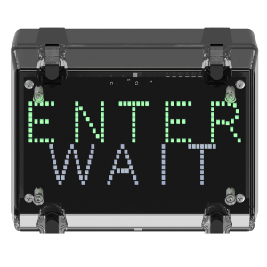 deegee IPN/020 IP65 'WAIT' / 'ENTER' Signal 115-230Vuc Black Base 200mm x 150mm x 80mm Red / Green