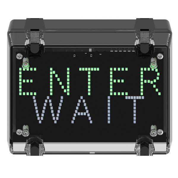 deegee IPN/020 IP65 'WAIT' / 'ENTER' Signal 115-230Vuc Black Base 200mm x 150mm x 80mm Red / Green