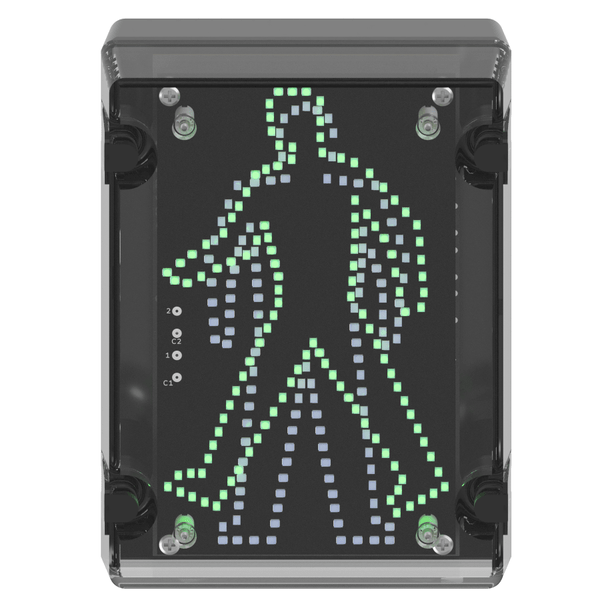 deegee IPN/022 IP65 Pedestrian Signal 24Vuc Black Base 200mm x 150mm x 80mm Red/Green - Image 2
