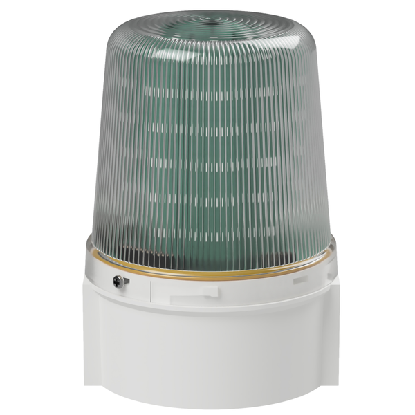 deegee PSB IP66 Flashing Tri-Colour LED Beacon 24Vdc White Base 135mm x 94mm dia. Red/Amber/Green