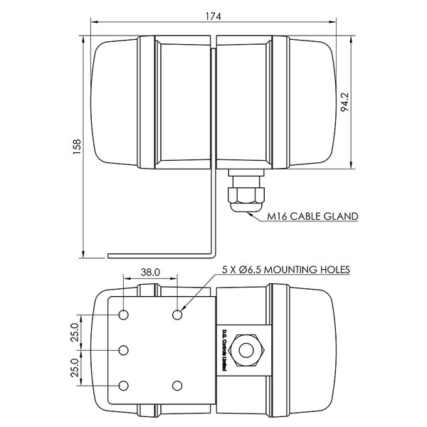 deegee Dual back-to-back IP69K Pulsed LED Beacon 12-36Vdc White Base Red/Amber - Image 2