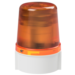 deegee Series B IP66 High Power LED Strobe Beacon 12-24Vuc with White Base 135mm x 94mm ⌀ Amber