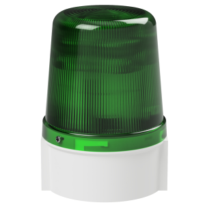 deegee Series B IP66 High Power LED Strobe Beacon 12-24Vuc with White Base 135mm x 94mm ⌀ Green