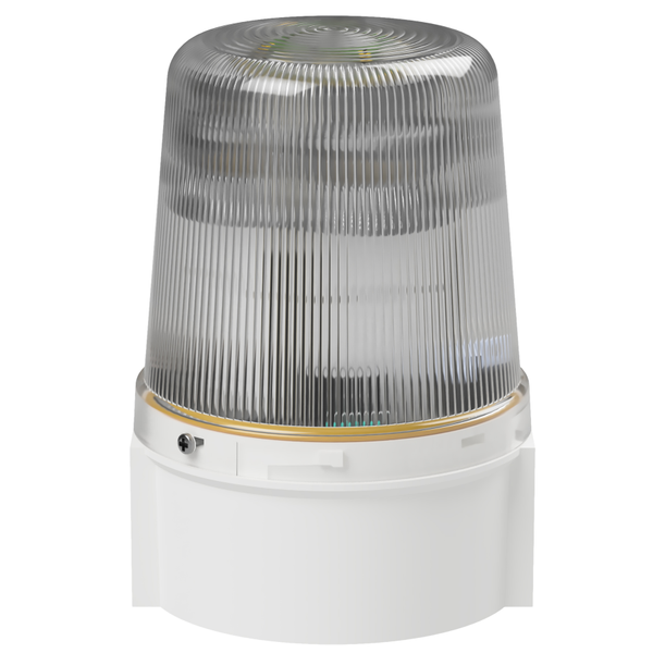 deegee Series B IP66 High Power LED Strobe Beacon 24-230Vuc with White Base 135mm x 94mm ⌀ White