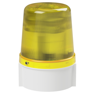 deegee Series B IP66 High Power LED Strobe Beacon 12-24Vuc with White Base 135mm x 94mm ⌀ Yellow