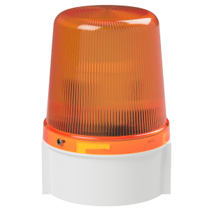 deegee Series B IP66 Standard Power LED Strobe Beacon 12-24Vuc with White Base 135mm x 94mm ⌀ Amber