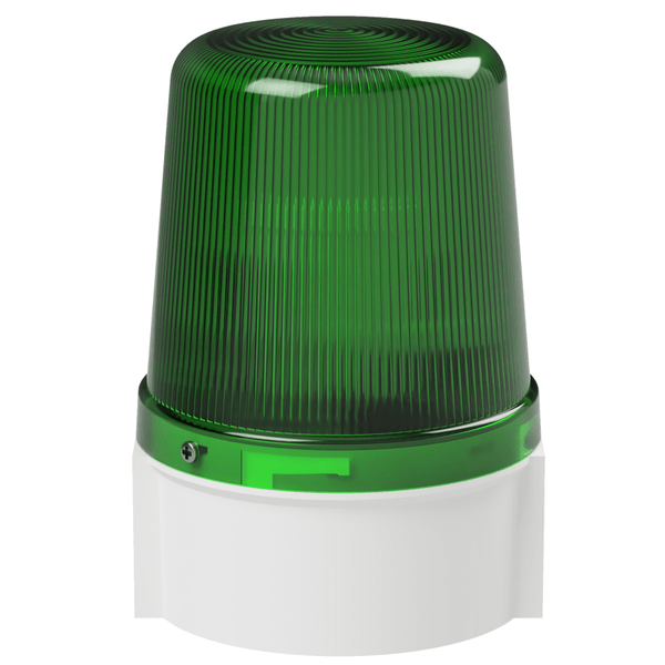 deegee Series B IP66 Standard Power LED Strobe Beacon 24-230Vuc with White Base 135mm x 94mm ⌀ Green