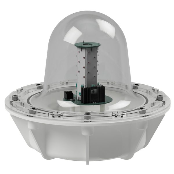 deegee SBG IP66 Aviation Beacon Type B 115-230Vuc White Base 220mm x 256mm dia. Red